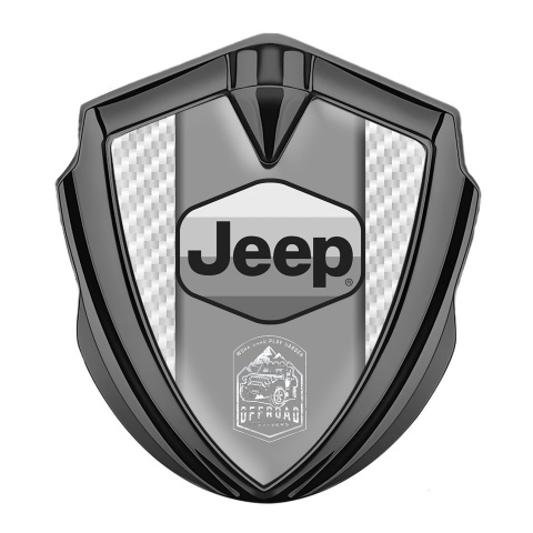Jeep Fender Emblem Badge Graphite White Carbon Grey Logo Offroad Motif