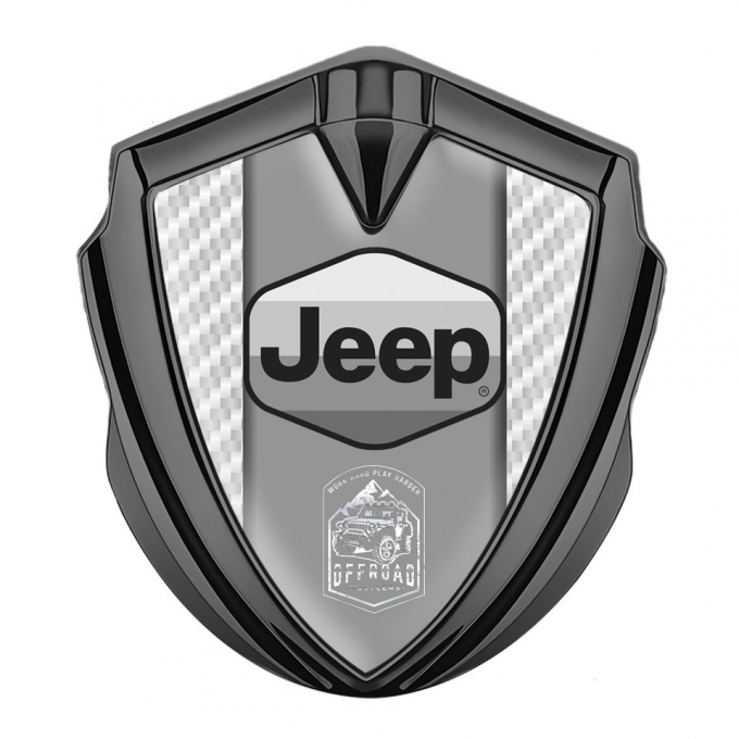 Jeep Fender Emblem Badge Graphite White Carbon Grey Logo Offroad Motif