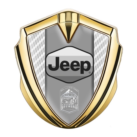 Jeep Fender Emblem Badge Gold White Carbon Grey Logo Offroad Motif
