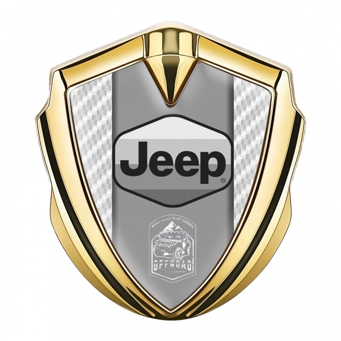 Jeep Fender Emblem Badge Gold White Carbon Grey Logo Offroad Motif