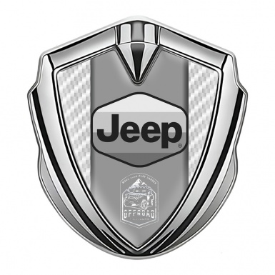 Jeep Fender Emblem Badge Silver White Carbon Grey Logo Offroad Motif