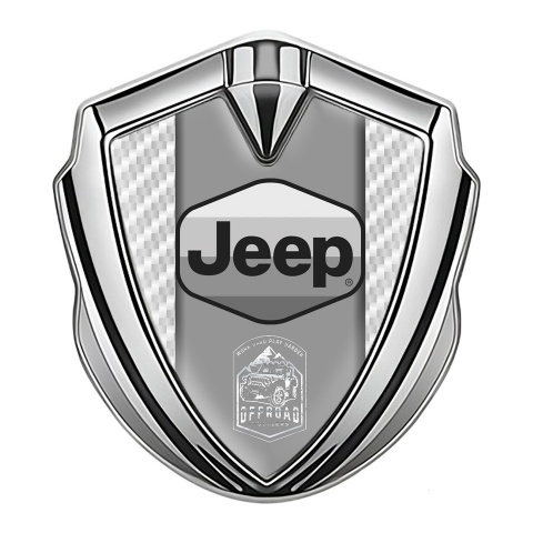 Jeep Fender Emblem Badge Silver White Carbon Grey Logo Offroad Motif