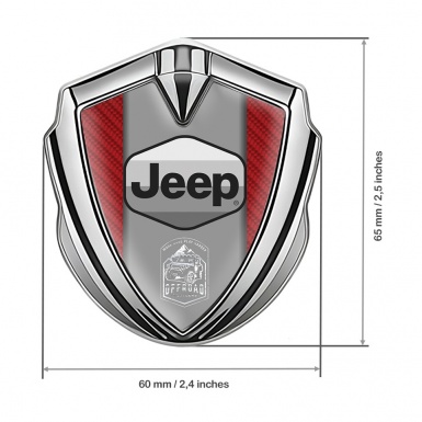 Jeep Emblem Trunk Badge Silver Red Carbon Grey Logo Offroad Motif