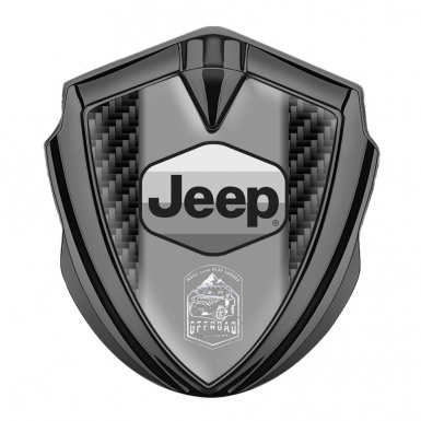 Jeep Emblem Self Adhesive Graphite Black Carbon Grey Logo Offroad Motif
