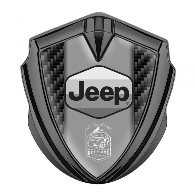Jeep Emblem Self Adhesive Graphite Black Carbon Grey Logo Offroad Motif