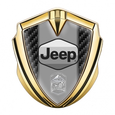 Jeep Emblem Self Adhesive Gold Black Carbon Grey Logo Offroad Motif