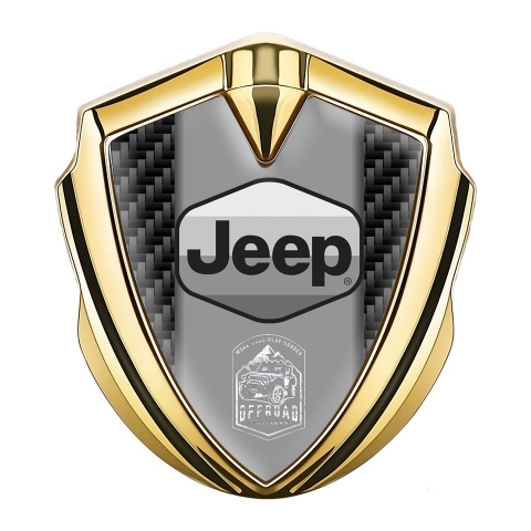 Jeep Emblem Self Adhesive Gold Black Carbon Grey Logo Offroad Motif