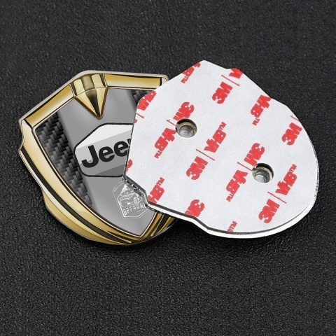 Jeep Emblem Self Adhesive Gold Black Carbon Grey Logo Offroad Motif