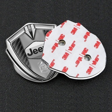 Jeep Emblem Self Adhesive Silver Black Carbon Grey Logo Offroad Motif