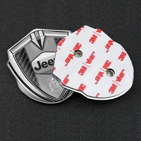 Jeep Emblem Self Adhesive Silver Black Carbon Grey Logo Offroad Motif