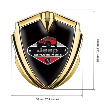 Jeep Metal Emblem Badge Gold Black Print Wrangler Edition