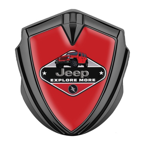 Jeep Emblem Ornament Badge Graphite Crimson Print Wrangler Edition