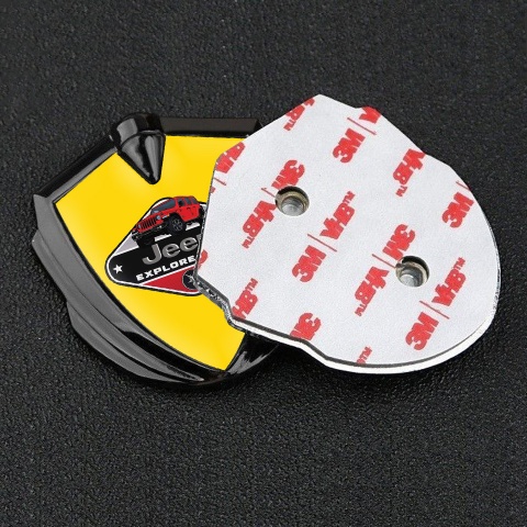 Jeep Bodyside Domed Emblem Graphite Yellow Print Wrangler Edition