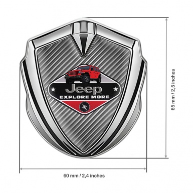Jeep Bodyside Domed Emblem Silver Light Carbon Wrangler Edition