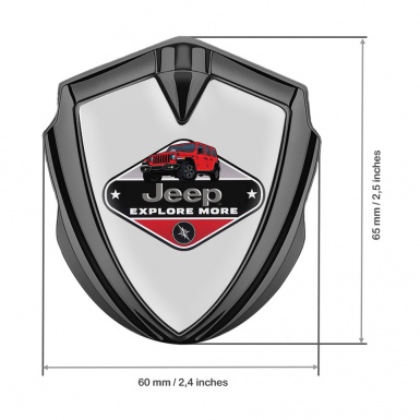Jeep 3d Emblem Badge Graphite Moon Grey Base Wrangler Edition