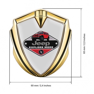 Jeep 3d Emblem Badge Gold Moon Grey Base Wrangler Edition