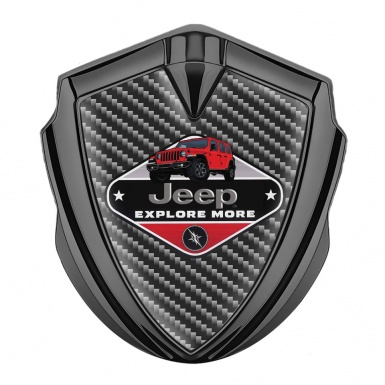 Jeep Silicon Emblem Badge Graphite Dark Carbon Base Wrangler Edition