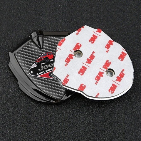 Jeep Silicon Emblem Badge Graphite Dark Carbon Base Wrangler Edition