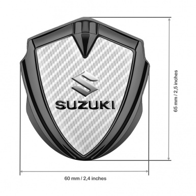 Suzuki Emblem Badge Self Adhesive Graphite White Carbon Dark Emboss Effect