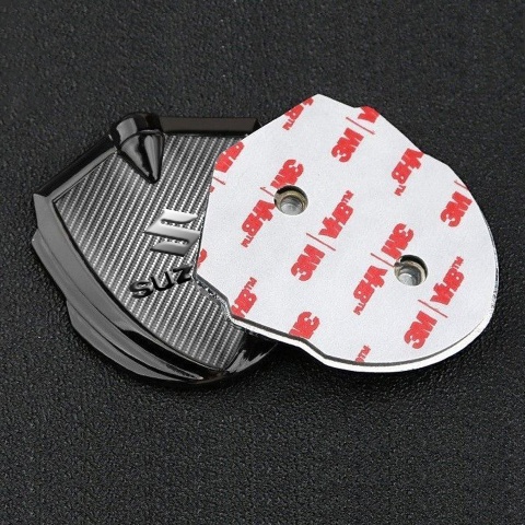 Suzuki Fender Emblem Badge Graphite Light Carbon Emboss Logo Effect