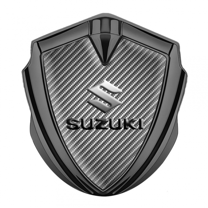 Suzuki Fender Emblem Badge Graphite Light Carbon Emboss Logo Effect