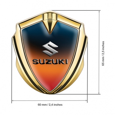 Suzuki Emblem Ornament Gold Color Gradient Emboss Logo Effect