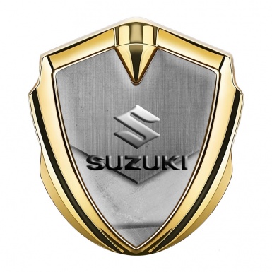 Suzuki Bodyside Domed Emblem Gold Tarmac Texture Emboss Logo Effect