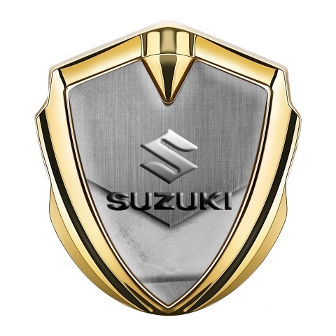 Suzuki Bodyside Domed Emblem Gold Tarmac Texture Emboss Logo Effect