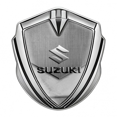Suzuki Bodyside Domed Emblem Silver Tarmac Texture Emboss Logo Effect