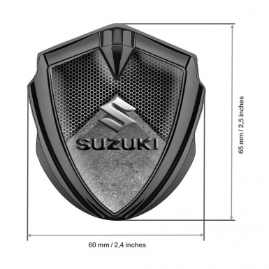 Suzuki 3d Emblem Badge Graphite Stone Texture Emboss Logo Effect