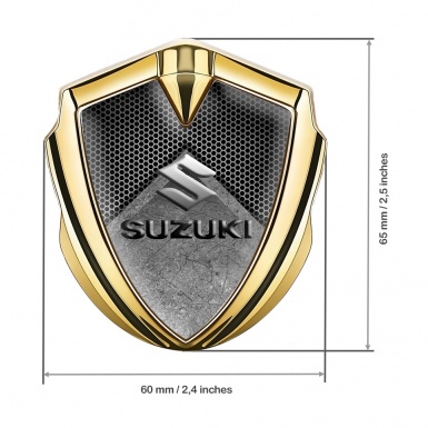 Suzuki 3d Emblem Badge Gold Stone Texture Emboss Logo Effect