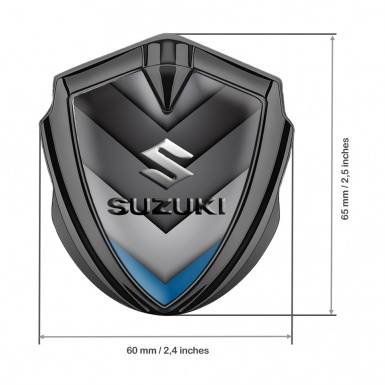 Suzuki Emblem Silicon Badge Graphite Blue Point Emboss Logo Effect