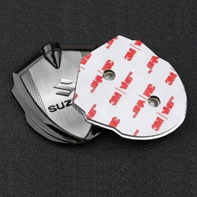 Suzuki Emblem Badge Self Adhesive Graphite Metal Sheet Emboss Logo Effect