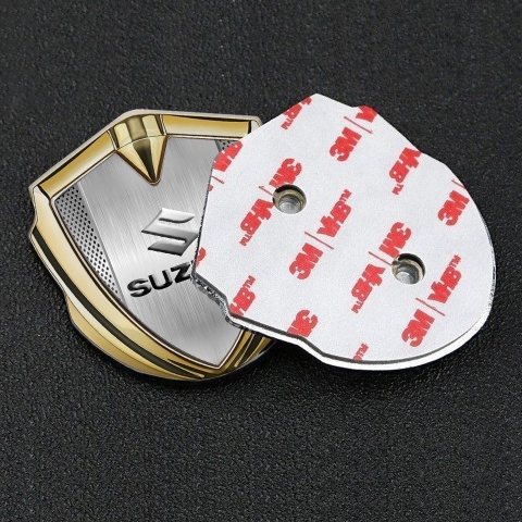 Suzuki Emblem Badge Self Adhesive Gold Metal Sheet Emboss Logo Effect