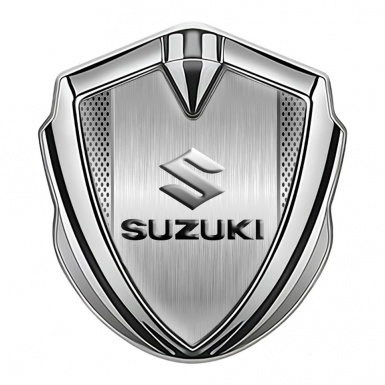 Suzuki Emblem Badge Self Adhesive Silver Metal Sheet Emboss Logo Effect