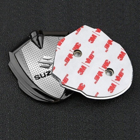 Suzuki Emblem Fender Badge Graphite Treadplate Emboss Logo Effect