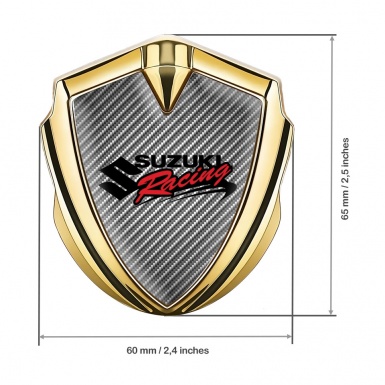 Suzuki Emblem Ornament Gold Light Carbon Racing Logo Design