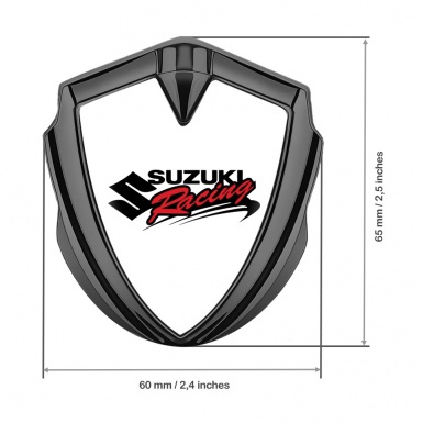Suzuki 3d Emblem Badge Graphite White Base Racing Logo Design