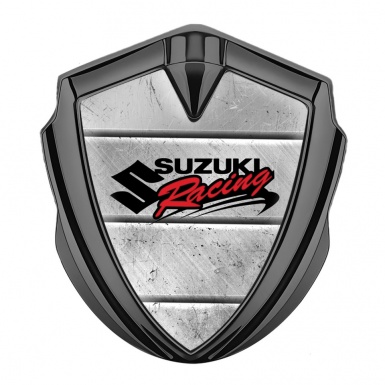 Suzuki Silicon Emblem Graphite Stone Pattern Racing Logo Design