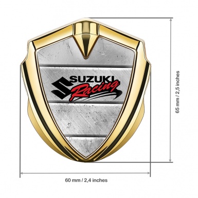 Suzuki Silicon Emblem Gold Stone Pattern Racing Logo Design