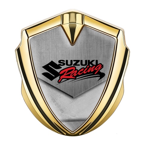 Suzuki Emblem Car Badge Gold Tarmac Texture Racing Logo Design