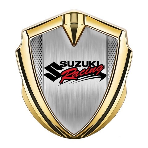 Suzuki Badge Self Adhesive Gold Center Panel Racing Logo Edition