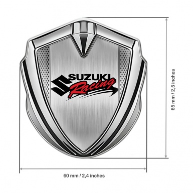 Suzuki Badge Self Adhesive Silver Center Panel Racing Logo Edition