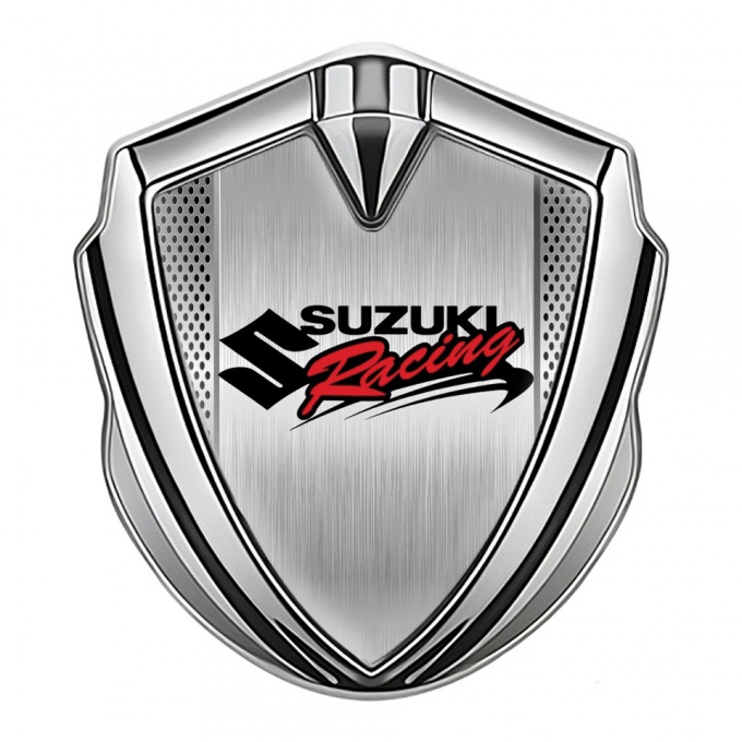 Suzuki Badge Self Adhesive Silver Center Panel Racing Logo Edition