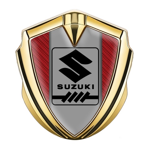 Suzuki Emblem Trunk Badge Gold Red Carbon Black Gearshift Logo
