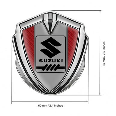 Suzuki Emblem Trunk Badge Silver Red Carbon Black Gearshift Logo