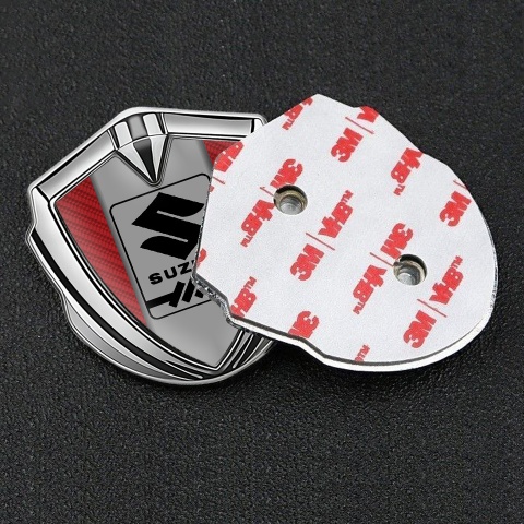 Suzuki Emblem Trunk Badge Silver Red Carbon Black Gearshift Logo