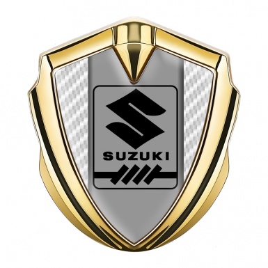 Suzuki Emblem Self Adhesive Gold White Carbon Black Gearshift Logo