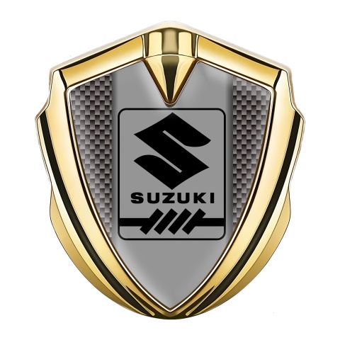 Suzuki Metal Emblem Badge Gold Grey Carbon Black Gearshift Logo