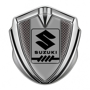 Suzuki Metal Emblem Badge Silver Grey Carbon Black Gearshift Logo